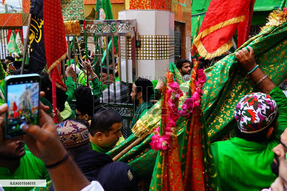 Indian Muslims Participate In A Procession In Memory Of Abbas Alamdar - Rajasthan