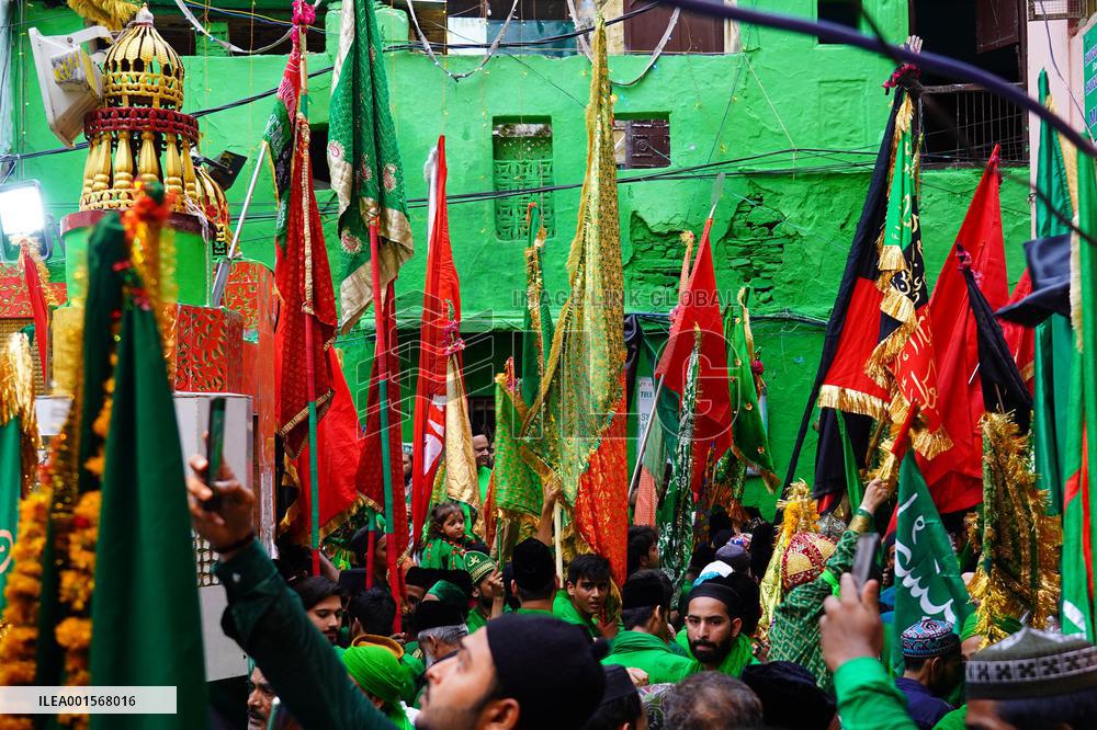 Indian Muslims Participate In A Procession In Memory Of Abbas Alamdar - Rajasthan