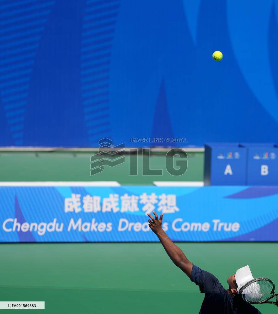 (Chengdu Universiade) CHINA-SICHUAN-CHENGDU-WORLD UNIVERSITY GAMES-TENNIS-MEN'S SINGLES