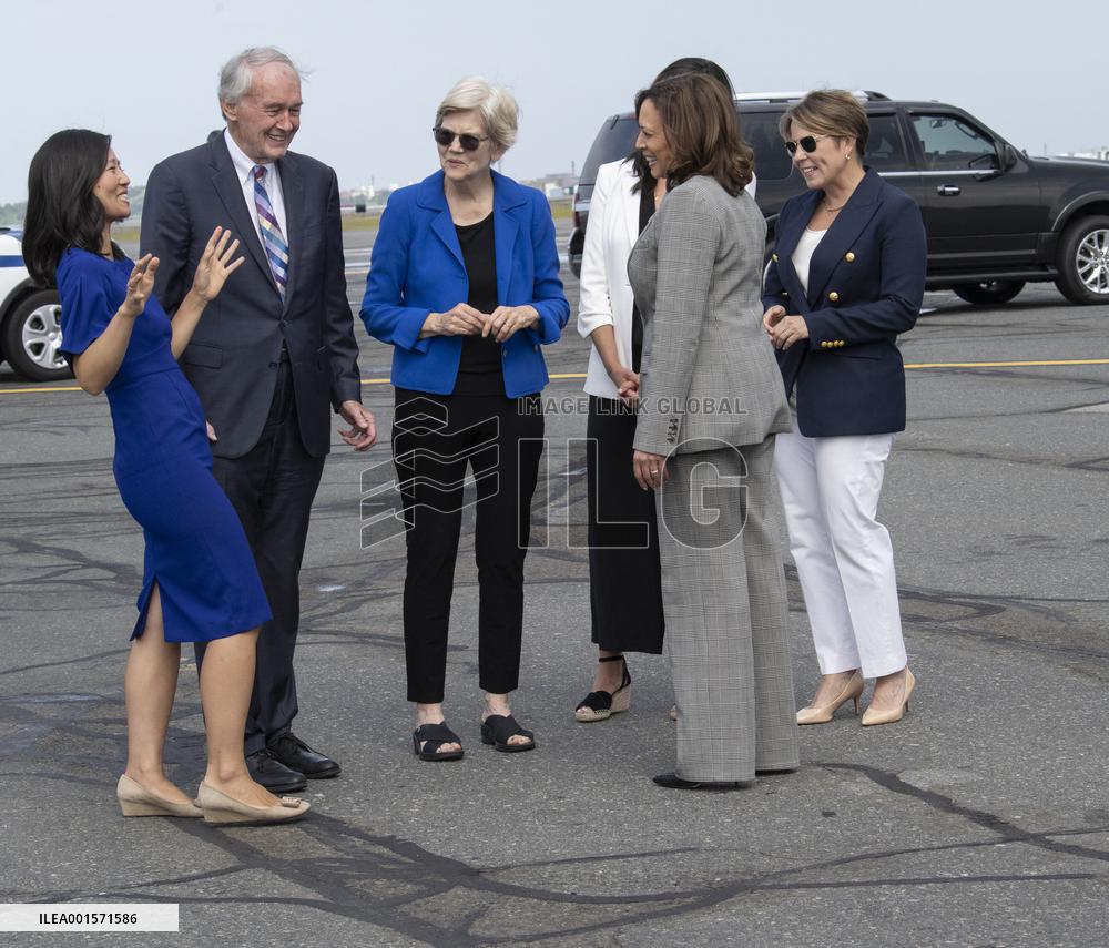 VP Harris  Arrives in Boston to Addresses the 2023 NAACP National Convention
