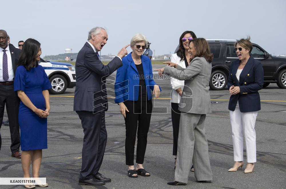 VP Harris  Arrives in Boston to Addresses the 2023 NAACP National Convention