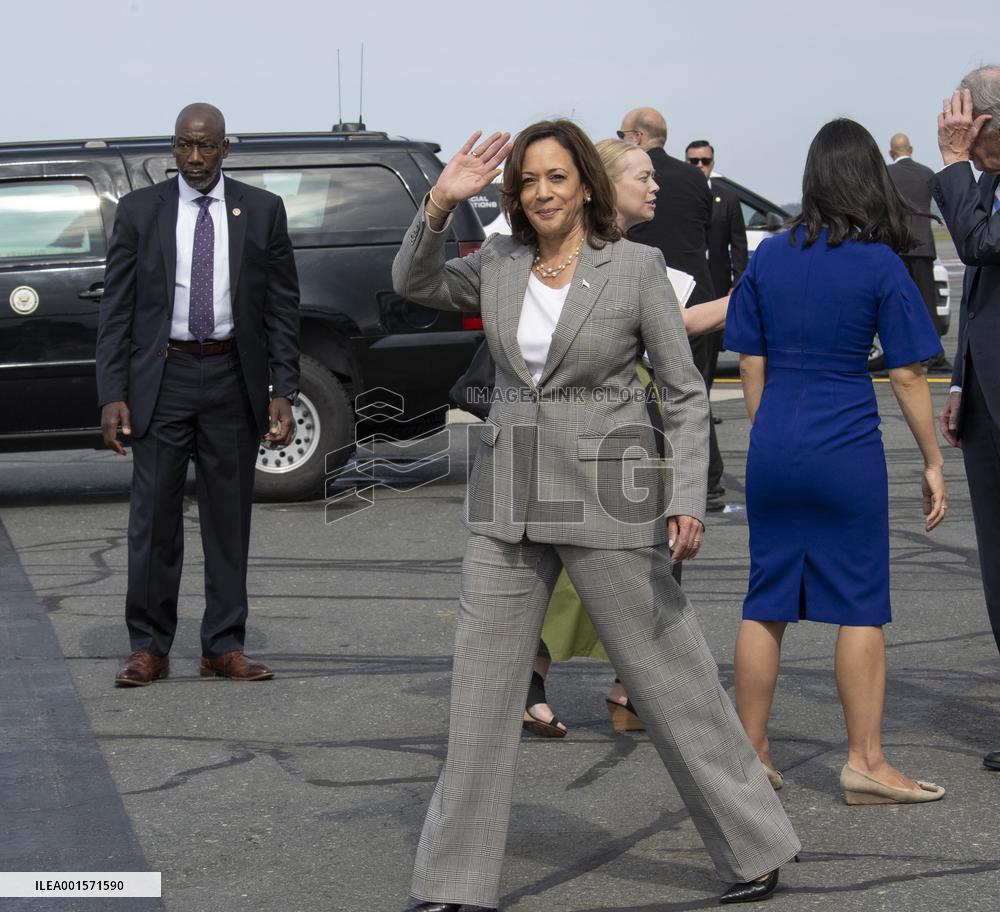 VP Harris  Arrives in Boston to Addresses the 2023 NAACP National Convention