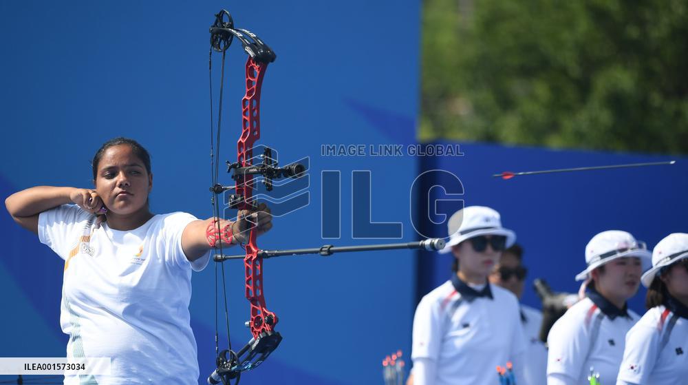 (Chengdu Universiade)CHINA-SICHUAN-CHENGDU-WORLD UNIVERSITY GAMES-ARCHERY COMPOUND WOMEN'S TEAM(CN)