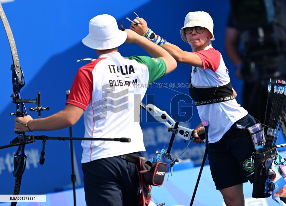 (Chengdu Universiade)CHINA-CHENGDU-WORLD UNIVERSITY GAMES-ARCHERY RECURVE MIXED TEAM (CN)