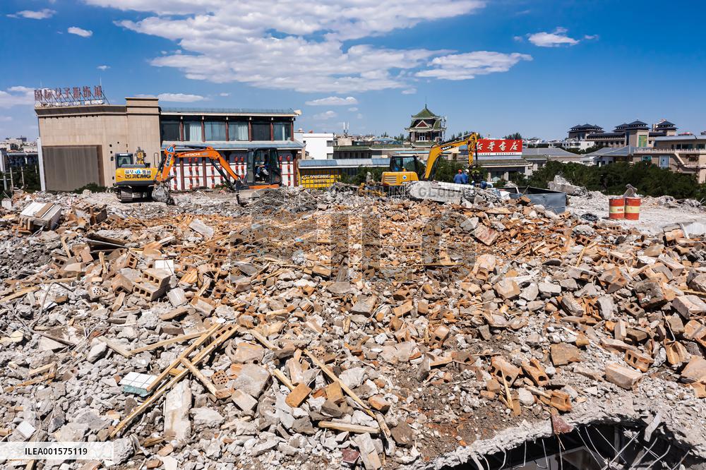 City Building Demolition Site in Jiuquan, China