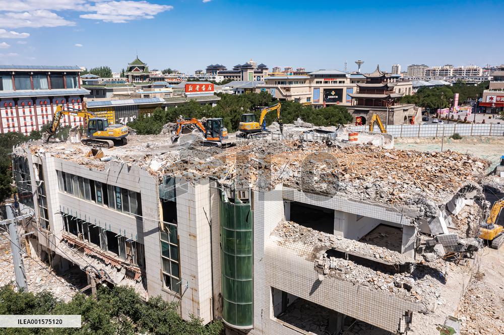 City Building Demolition Site in Jiuquan, China