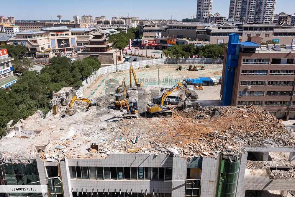 City Building Demolition Site in Jiuquan, China