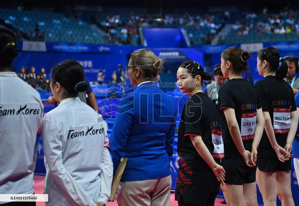 (Chengdu Universiade)CHINA-CHENGDU-WORLD UNIVERSITY GAMES-TABLE TENNIS(CN)