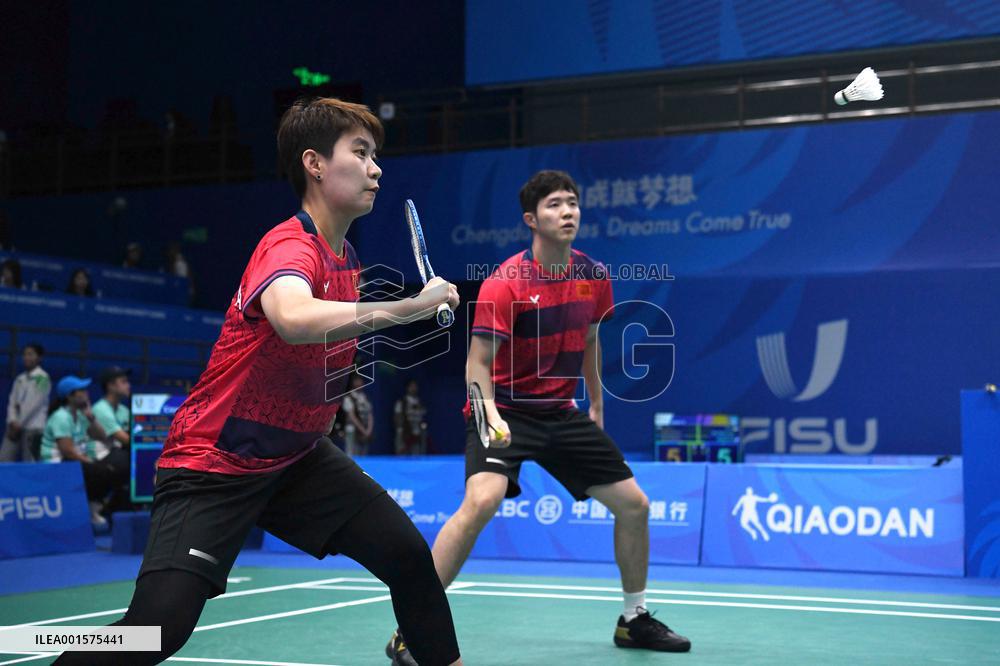 (Chengdu Universiade)CHINA-CHENGDU-WORLD UNIVERSITY GAMES-BADMINTON(CN)