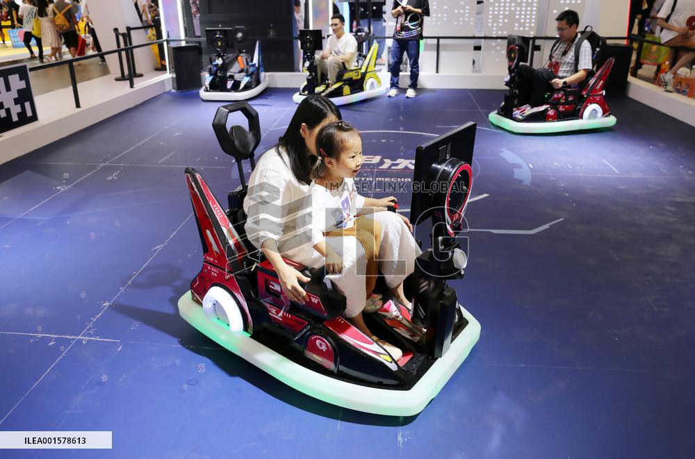 Visitors Experience VR Game at ChinaJoy2023 in Shanghai, China