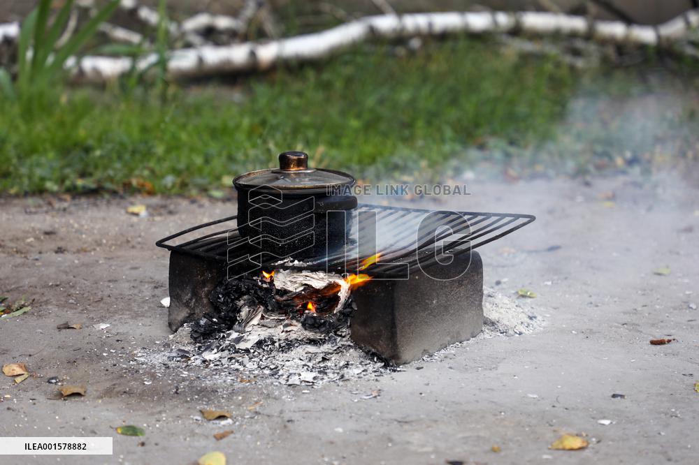 Aftermath of Russian shelling of Lyman