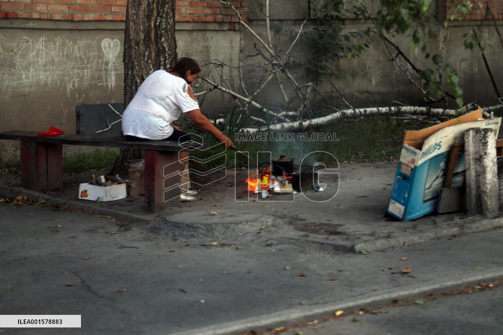 Aftermath of Russian shelling of Lyman