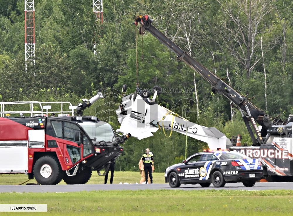 Small Plane Crashes At Airport In Quebec