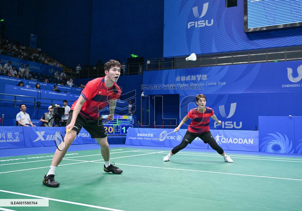 (Chengdu Universiade)CHINA-CHENGDU-WORLD UNIVERSITY GAMES-BADMINTON(CN)