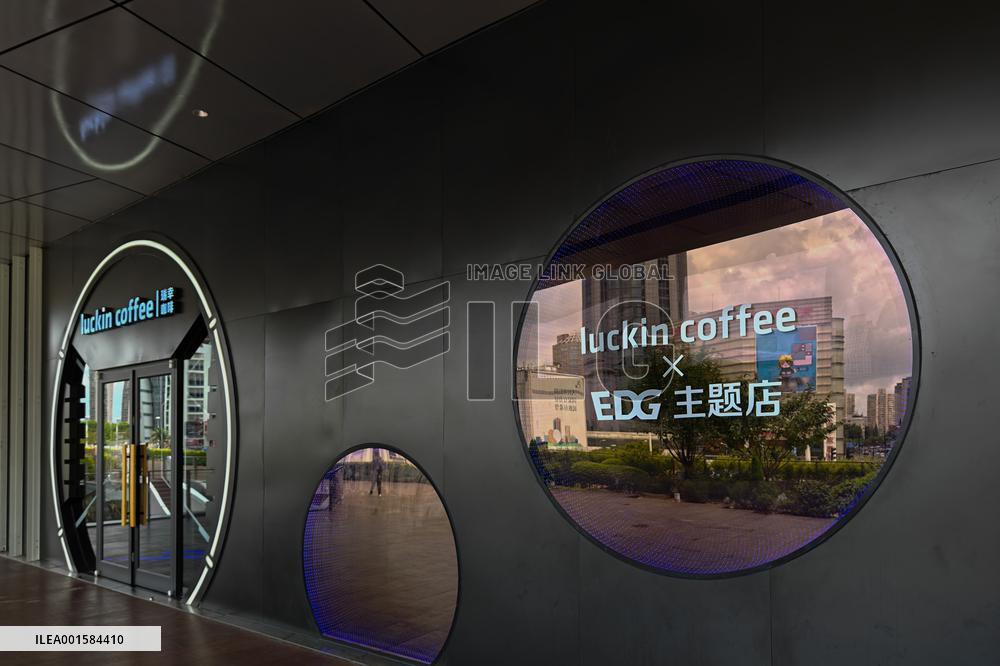 A Luckin EDG E-sports Themed Store in Shanghai