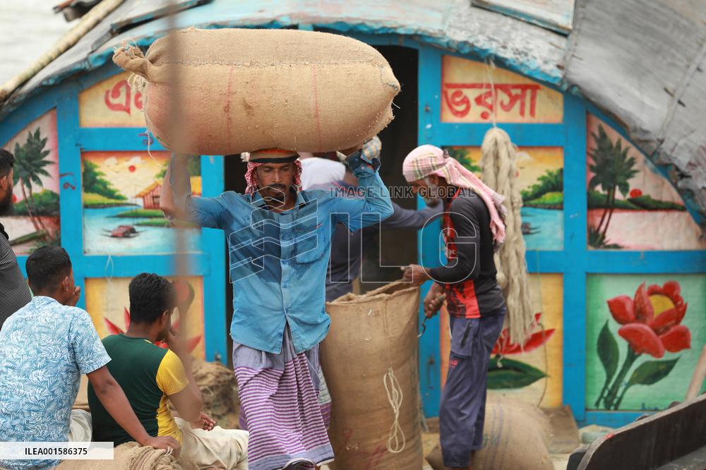Unloading Rice - Bangladesh
