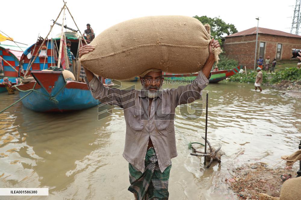 Unloading Rice - Bangladesh