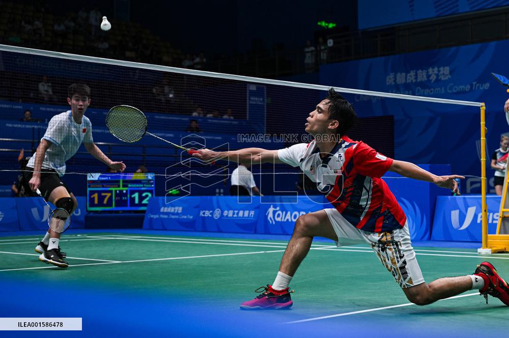 (Chengdu Universiade)CHINA-CHENGDU-WORLD UNIVERSITY GAMES-BADMINTON (CN)