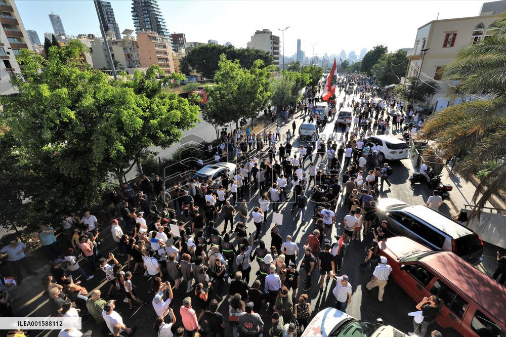 LEBANON-BEIRUT PORT BLASTS-ANNIVERSARY-MARCH