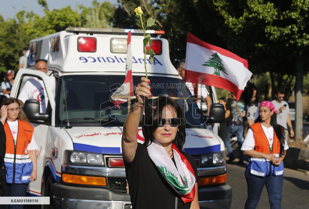 LEBANON-BEIRUT PORT BLASTS-ANNIVERSARY-MARCH