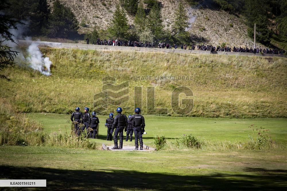 Pro-Migrant No Border Activists Camping Franco-Italian Border