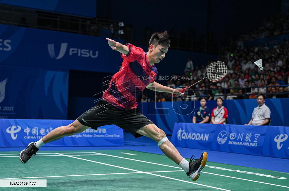 (Chengdu Universiade)CHINA-CHENGDU-WORLD UNIVERSITY GAMES-BADMINTON (CN)