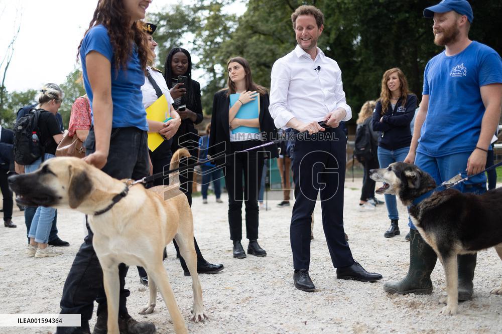Clement Beaune visits a Brigitte Bardot foundation shelter - Bazoches-sur-Guyonne