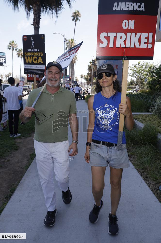 Celebs Join SAG-AFTRA And WGA Picket Line - LA