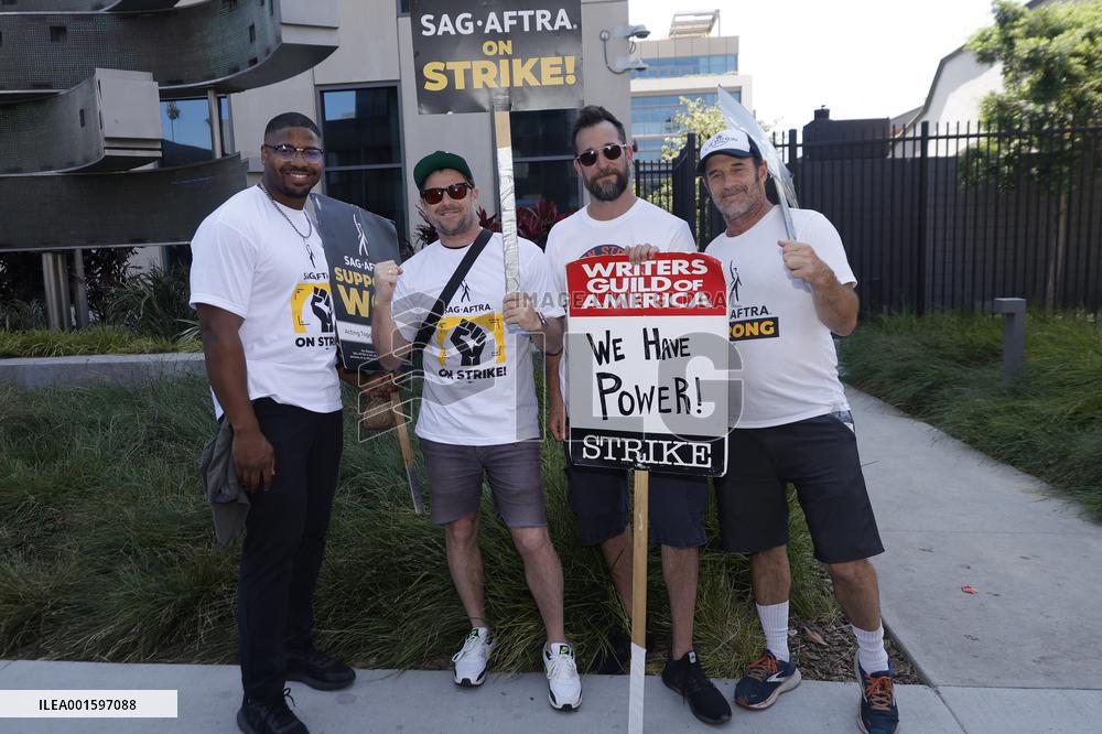 Celebs Join SAG-AFTRA And WGA Picket Line - LA