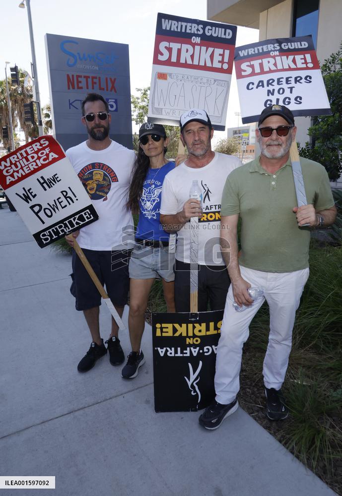 Celebs Join SAG-AFTRA And WGA Picket Line - LA