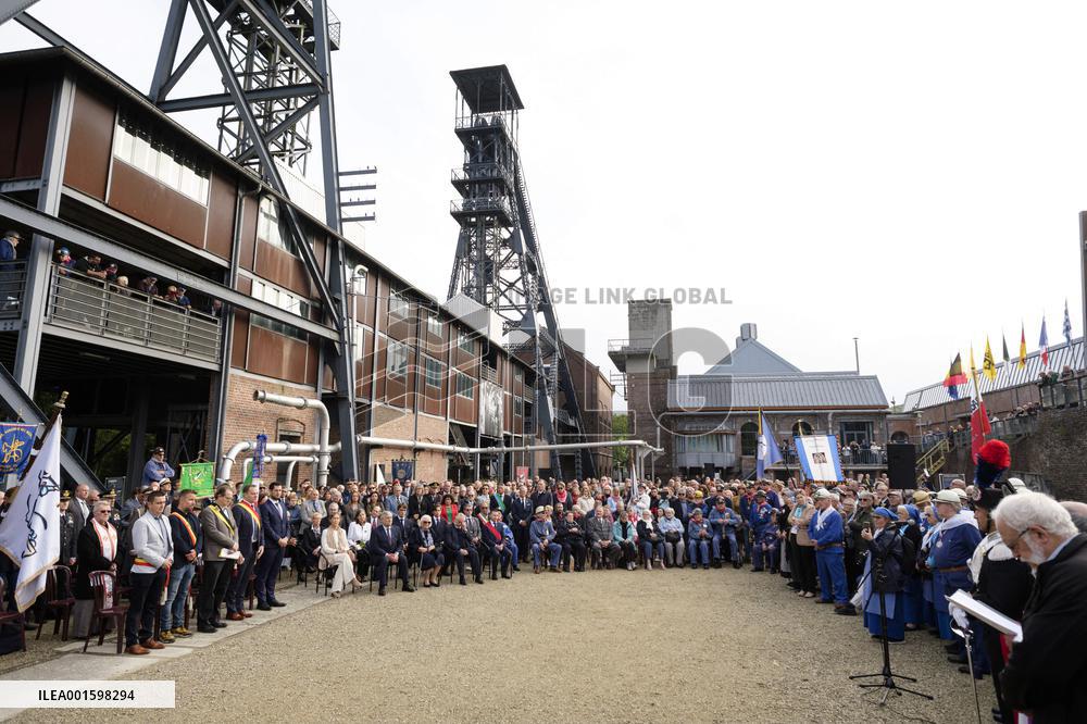 Queen Paola Attends The Commemoration Of Charleroi Mine Disaster - Belgium