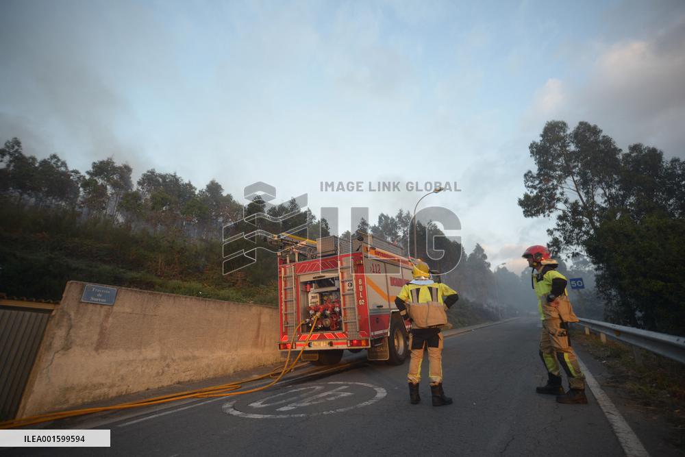 Forest Fire Rages in Galicia - Spain