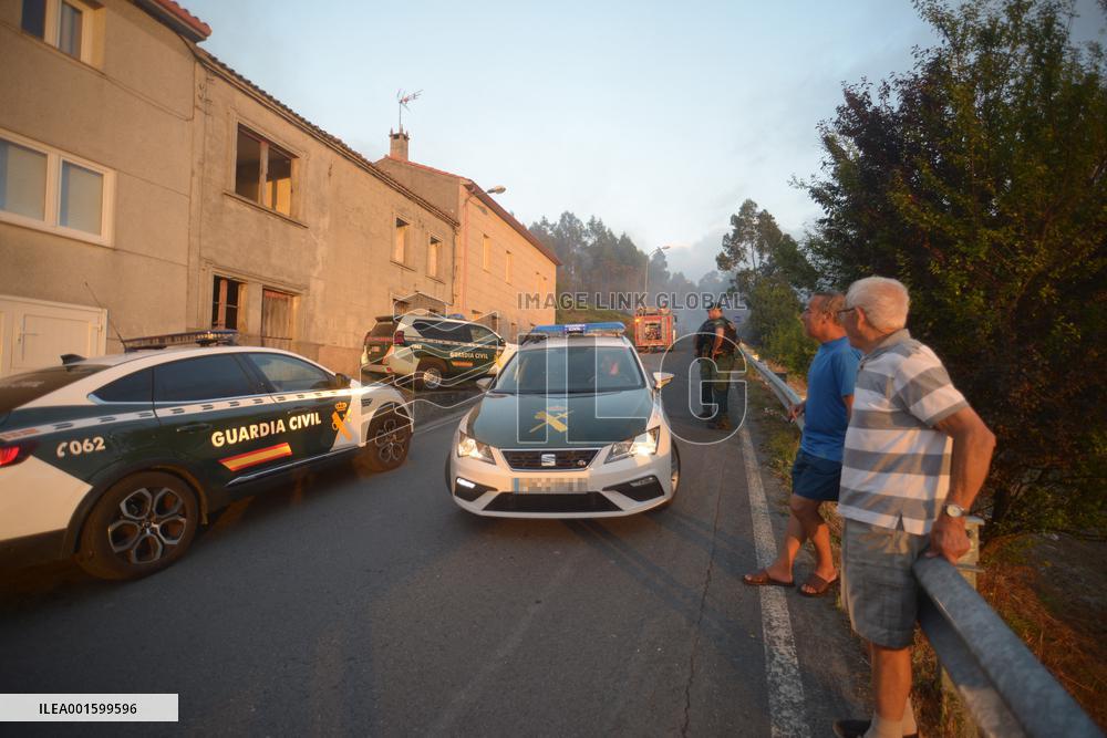 Forest Fire Rages in Galicia - Spain