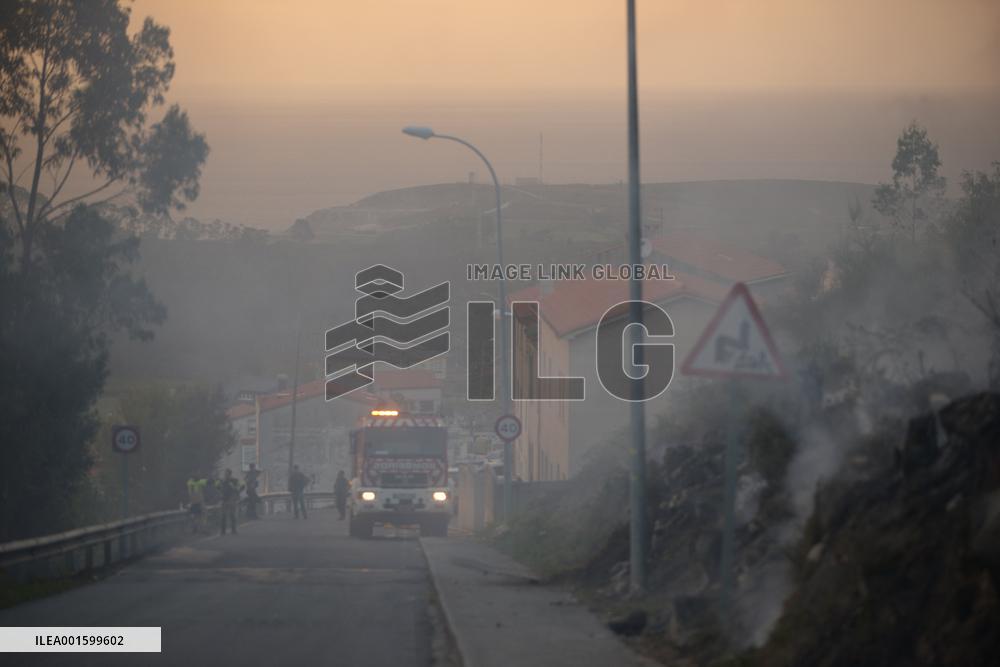 Forest Fire Rages in Galicia - Spain