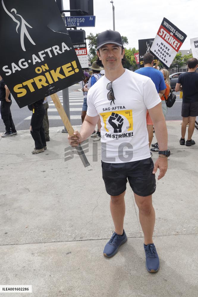 SAG-AFTRA-WGA Picket Line Outside Paramount - LA
