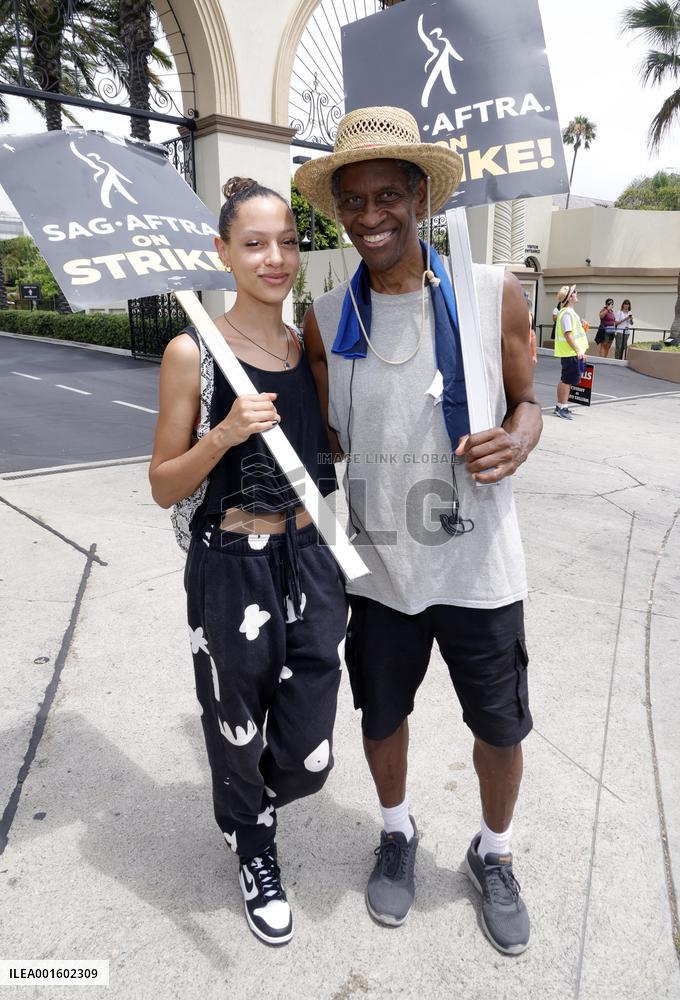 SAG-AFTRA-WGA Picket Line Outside Paramount - LA