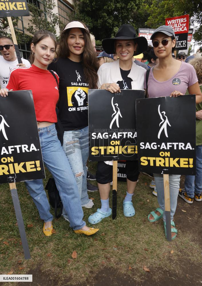 SAG AFTRA-WGA Strike outside Warner Brothers Studios - Burbank