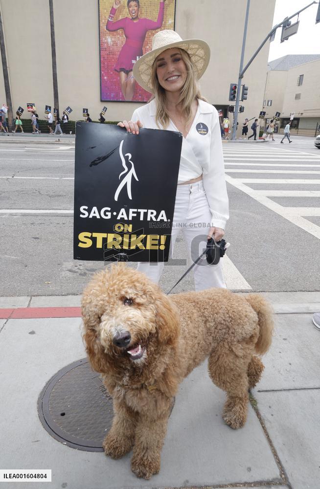 SAG AFTRA-WGA Strike outside Warner Brothers Studios - Burbank