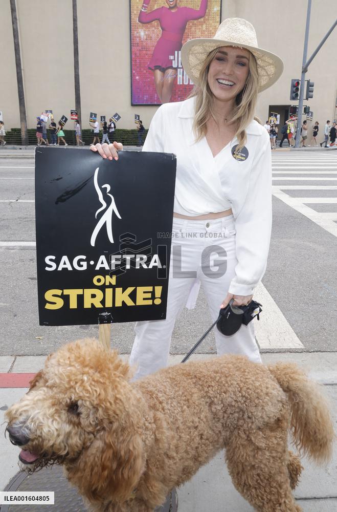 SAG AFTRA-WGA Strike outside Warner Brothers Studios - Burbank