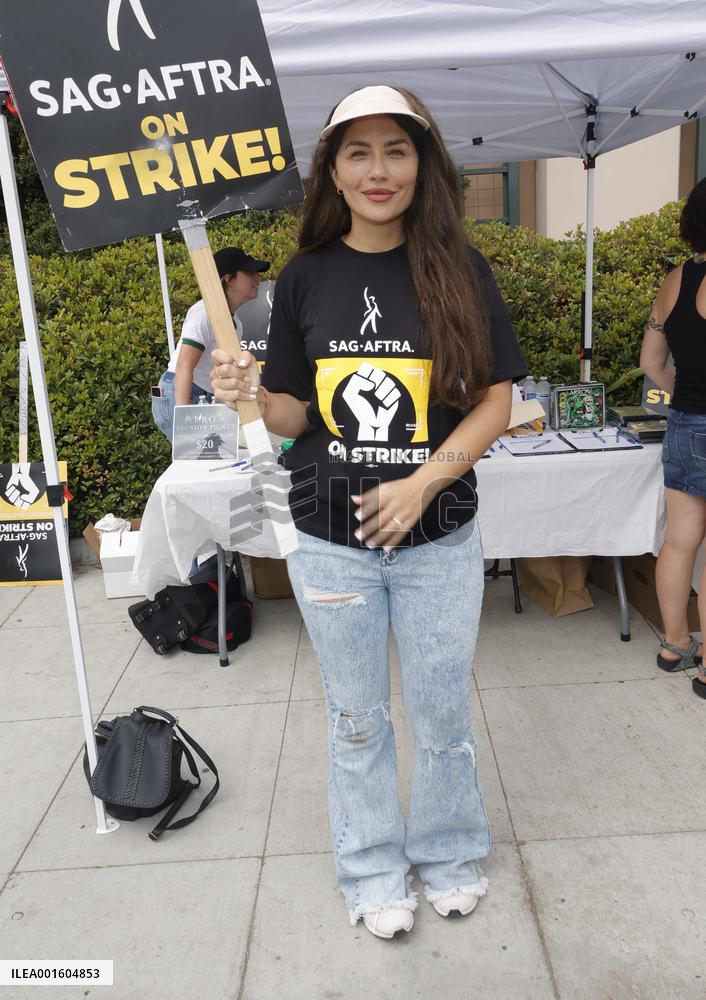 SAG AFTRA-WGA Strike outside Warner Brothers Studios - Burbank