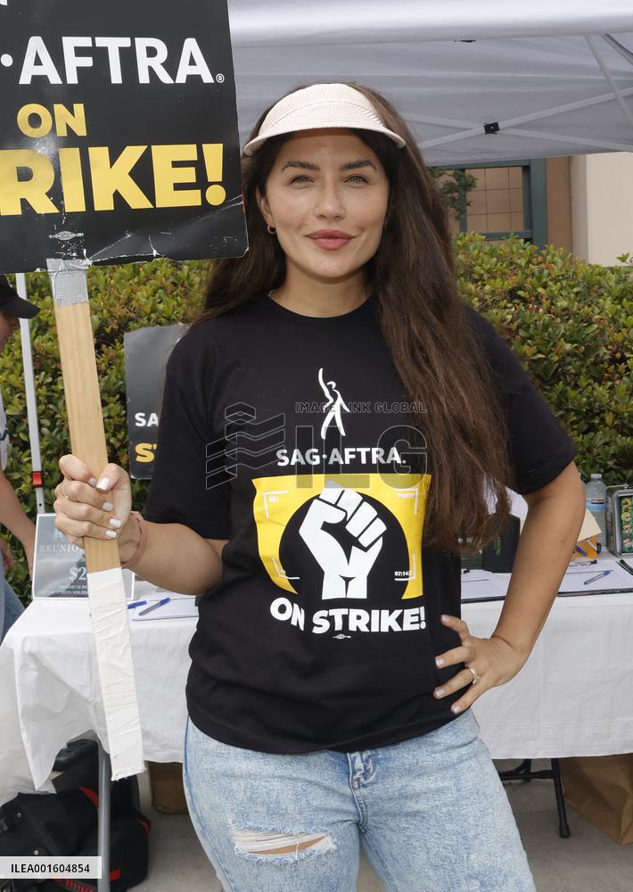 SAG AFTRA-WGA Strike outside Warner Brothers Studios - Burbank