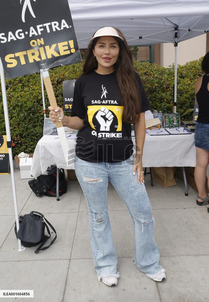 SAG AFTRA-WGA Strike outside Warner Brothers Studios - Burbank