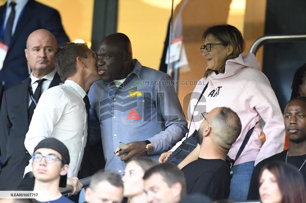 Celebrities watch the PSG vs FC Lorient football match - Paris