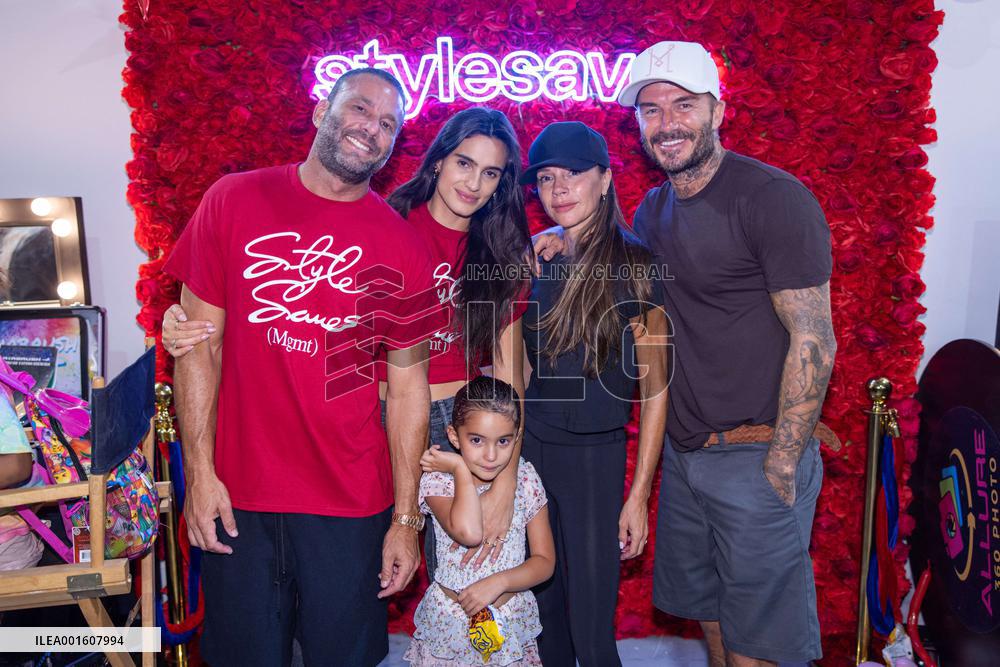 Victoria And David Beckham At Style Saves: Back To School - Miami