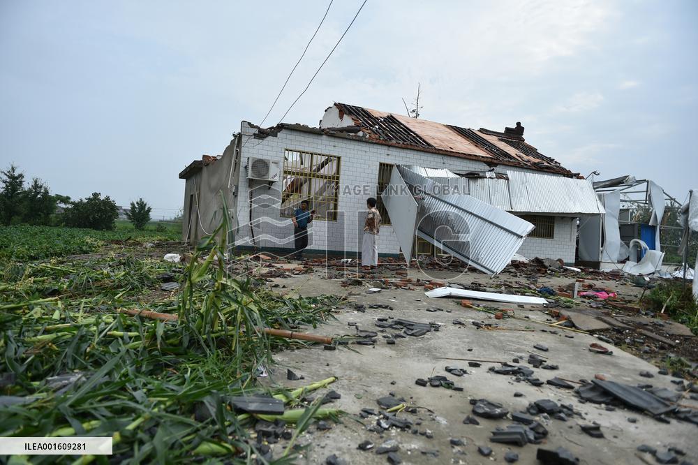 Houses Collapsed After A Tornado in Yancheng, China