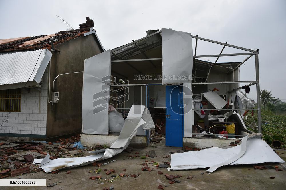 Houses Collapsed After A Tornado in Yancheng, China