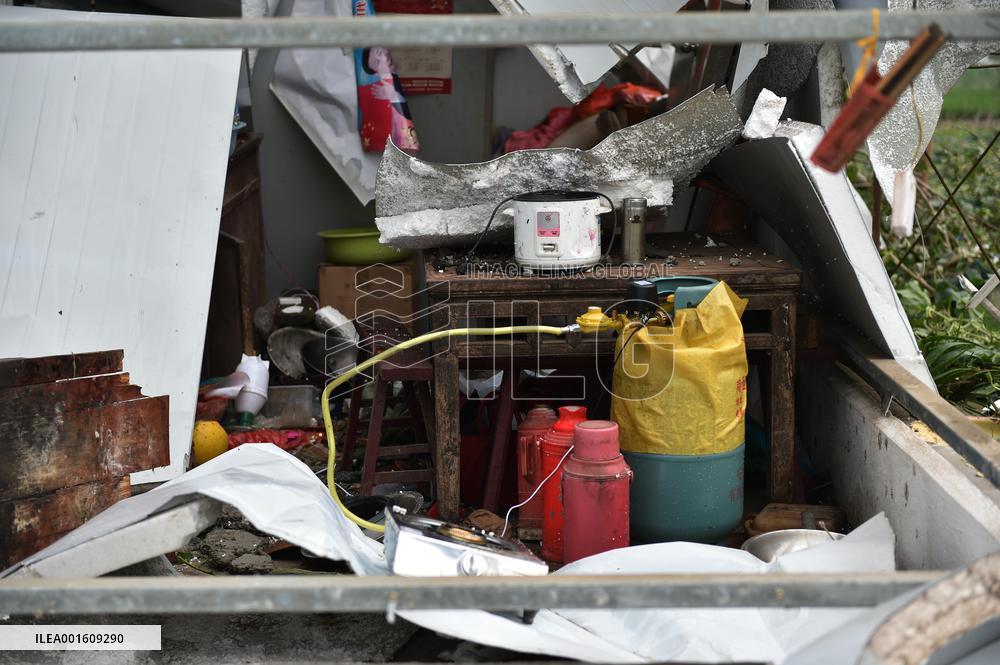Houses Collapsed After A Tornado in Yancheng, China