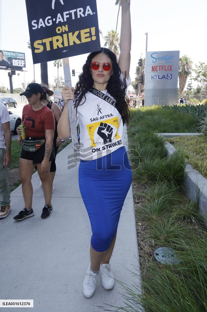 SAG-Aftra And The WGA Picket At Netflix Offices - LA