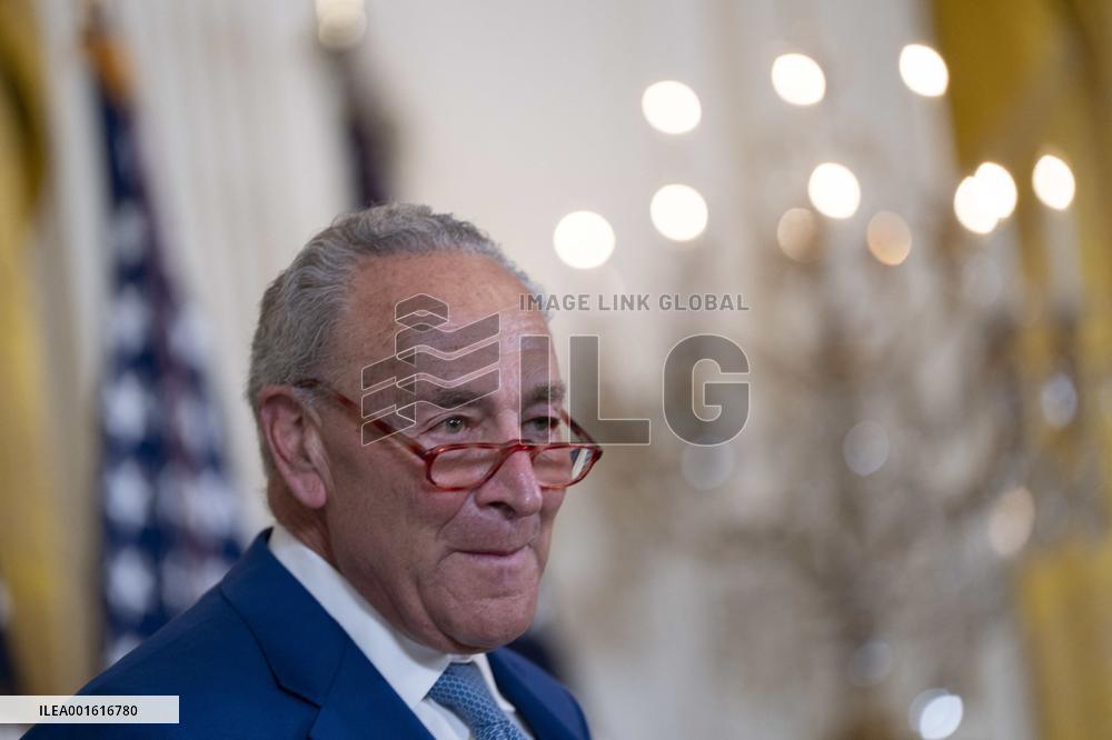 President Joe Biden makes remarks on the anniversary of the Inflation Reduction Act