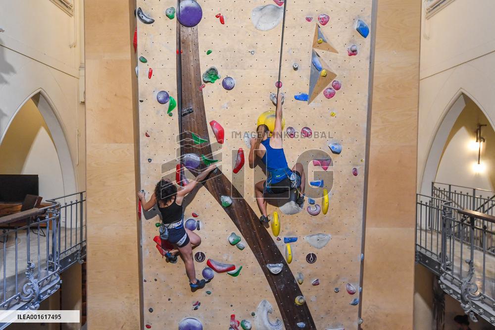 19th Century Church Transformed Into A Climbing Wall - Paris